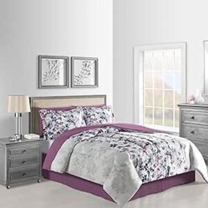 Lanwood Monica 8-Piece Bed-in-A-Bag Set, California King, White/Lilac Floral